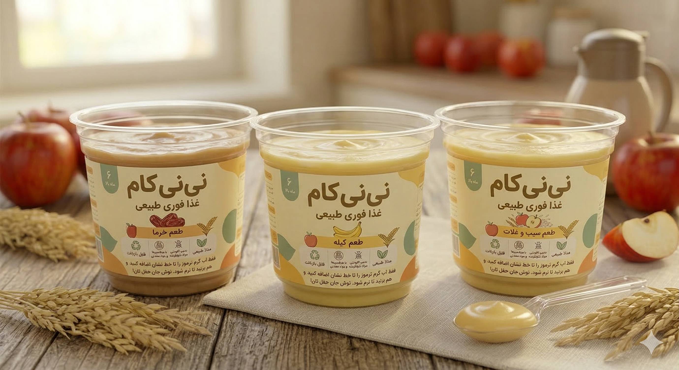 گیلاس نینی کام طعم کیله و بادام